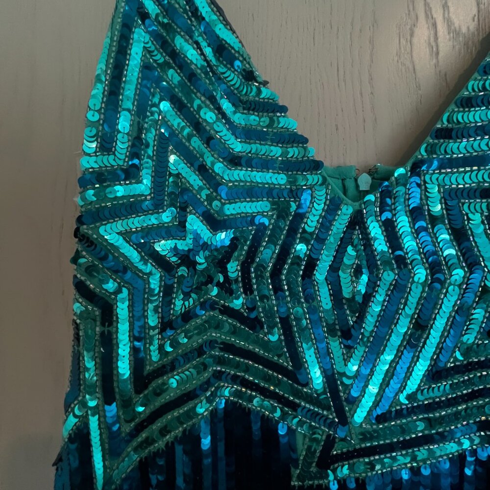 Nasty Gal Teal & Emerald Sequin Mini Dress - Picture 7 of 8